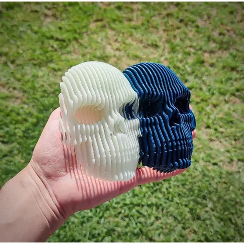 Cráneo cuántico luminoso impreso en 3d, regalos de calavera Fidget, adornos de escritorio divertidos para escritorio de oficina en casa, decoración de calavera cuántica única