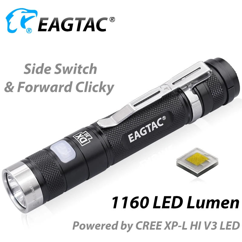 

EAGTAC DX30LC2 XPL HI LED Long Throw 1160 LED Lumen Tactical Flashlight LED Flashlight Hunting Torch 18650 Battery Flashlight