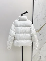 24 autumn/winter new three-dimensional cut hem elastic drawstring stand up collar down jacket