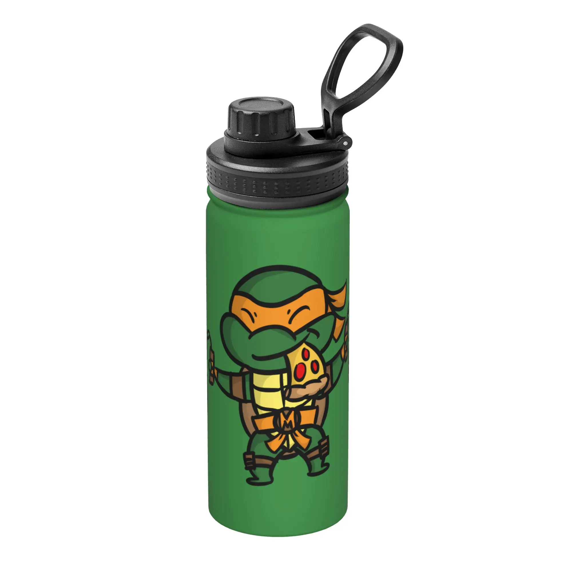 Cartoon Chibi Ninja T-Turtles 18OZ Sports Insulated Kettle  Coffee Cups Vacuum Flask Travel Outdoor Mugs Spill Proof