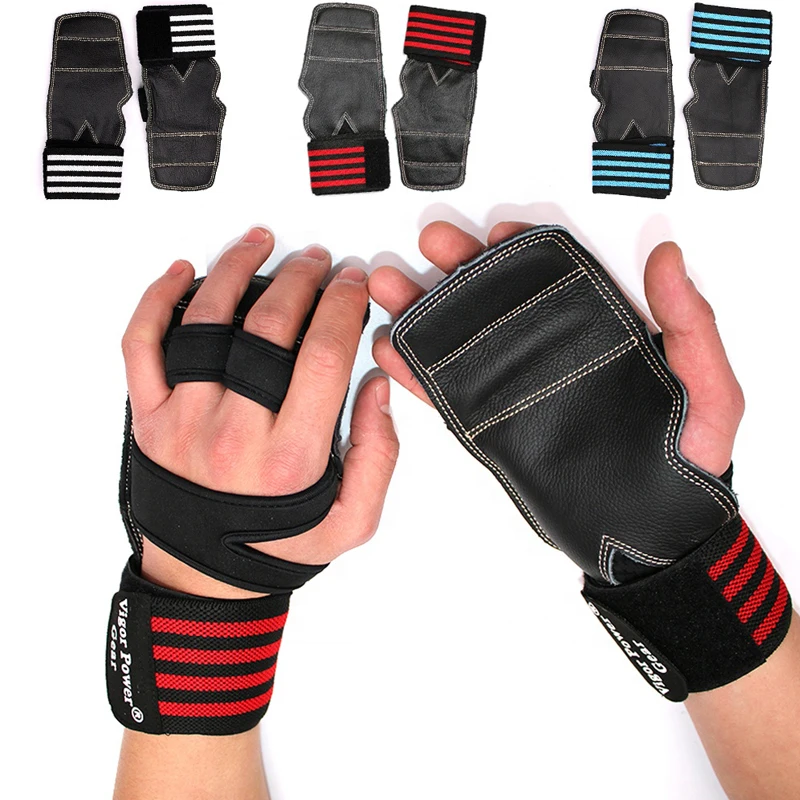 Cowhide Weight Lifting Gloves 3 colors Gym Anti-Skid Grips Pads Deadlift Belt Crossfit Workout Crossfit Palm Protection Fitness