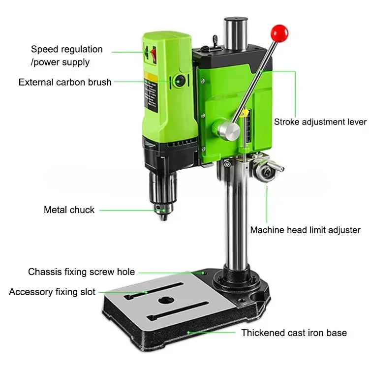 1050W Table Drilling Machine Floor Bench Drill Press Durable Using Low Price 16mm Drilling Milling Machine