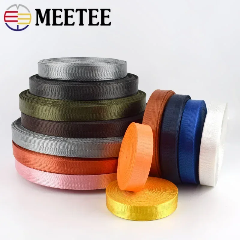 5Meters Meetee 20-50mm Nylon Webbing For Backpack Strap By The Meter Belt Dog Collar Ribbons Binding Tape DIY Sewing Accessories