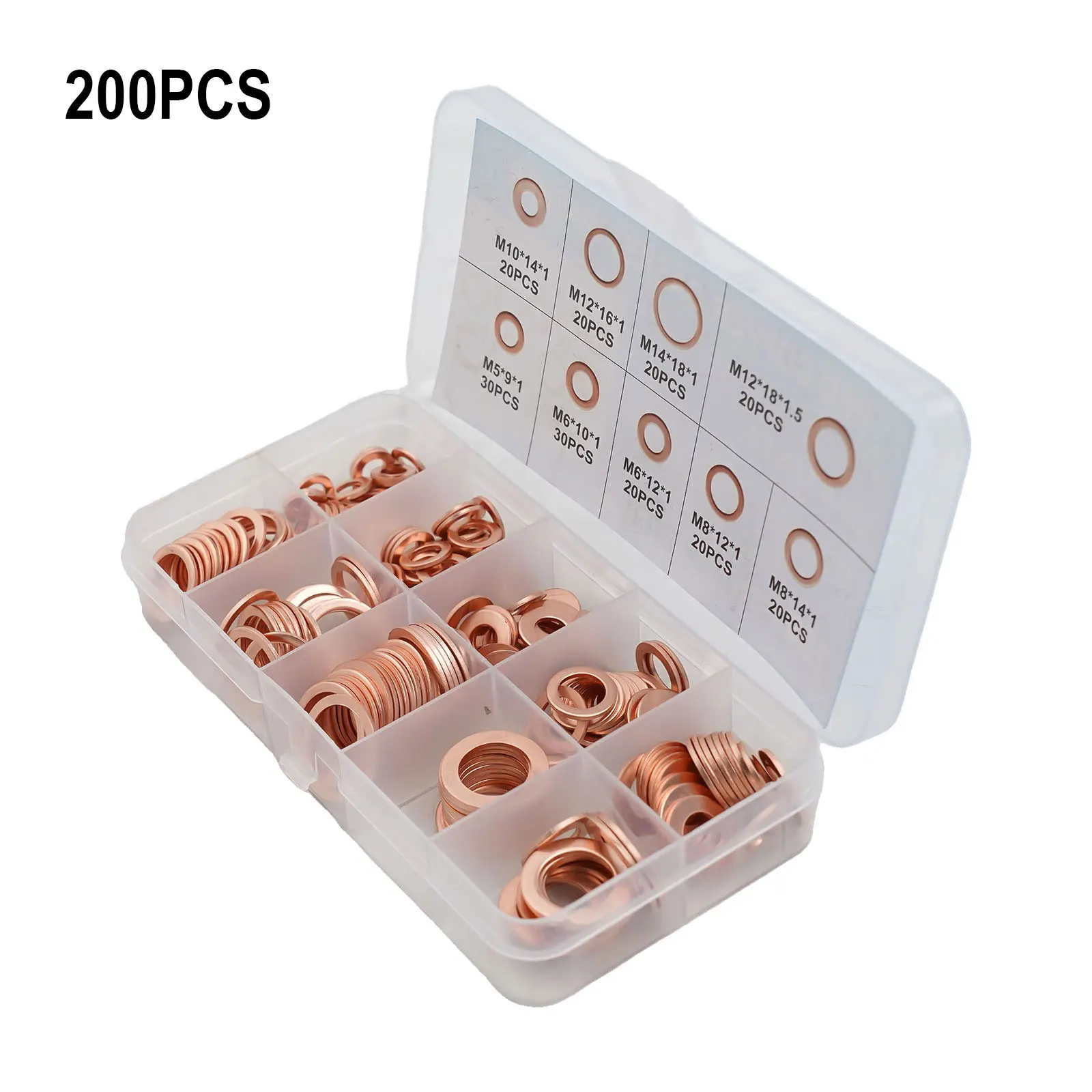 

200pcs Diesel Injector Copper Seal Washer Installation Set For Plant Marine Diesel Sprayer Gasket Accessories