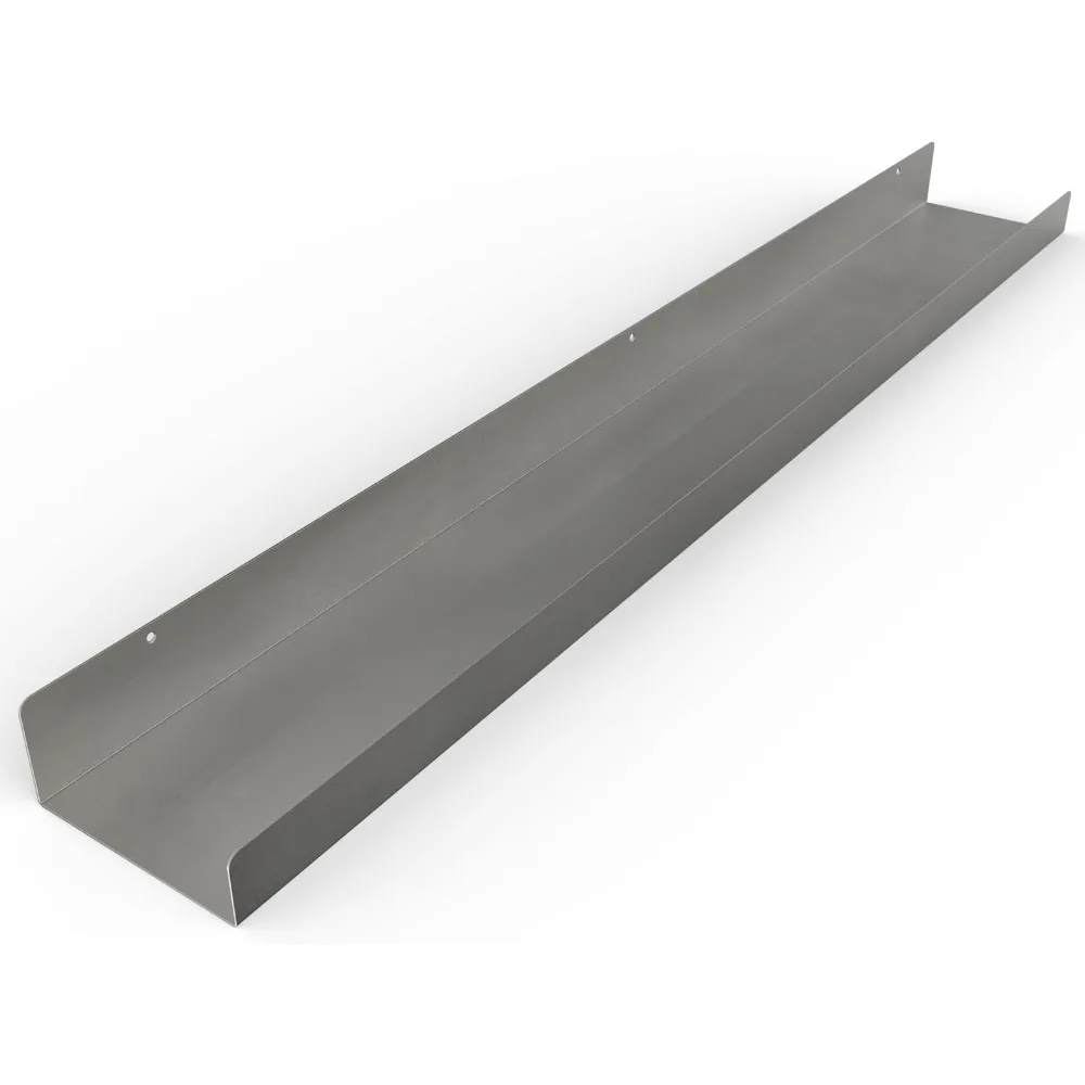 رف حائط عائم من الفولاذ على طراز المزرعة الحديثة الصناعية شديدة التحمل مصنوع في الولايات المتحدة الأمريكية للصور والديكور #6