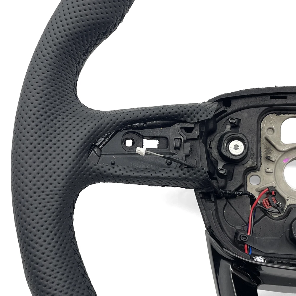 Half perforated leather multifunctional flat bottomed sports steering wheel with heating, For Audi Q5 FY Q7