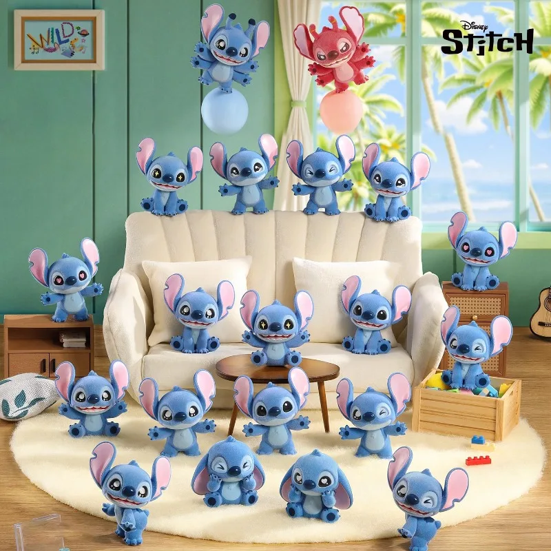 

Kawaii Stitch MINI Flocking Series слепая сумка аниме милый оригинальный гаражный комплект студенческий настольный орнамент детский праздничный подарок
