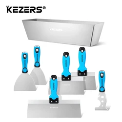 KEZERS-Drywall Kit de ferramentas manuais, aço inoxidável, faca com metal martelo final, 3 em, 4 em, 5 em, 6 em, 8 em, 10 em, 12 em, 5 PCs, 7 PCs