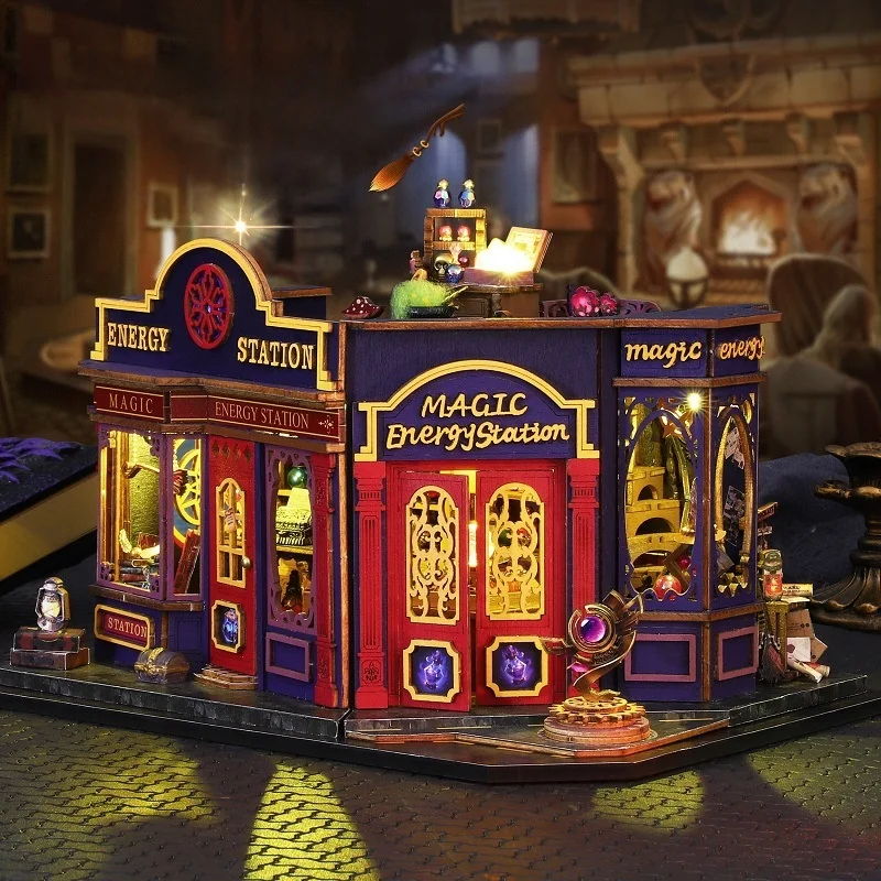 OUZEY Arcane Power Hub DIY، نموذج محطة الطاقة الخشبية ثلاثية الأبعاد، مجموعة STEM Magic Craft للمراهقين #1