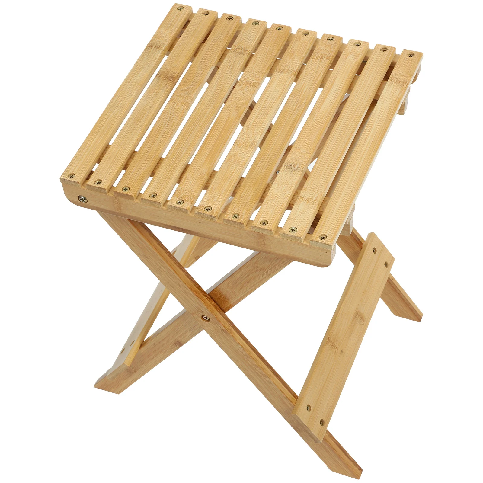 Portable Bamboo Folding Foot Lightweight Nonslip Low Stool For Home Shoe Changing Bench Small Step Stool For Bathroom Kitchen