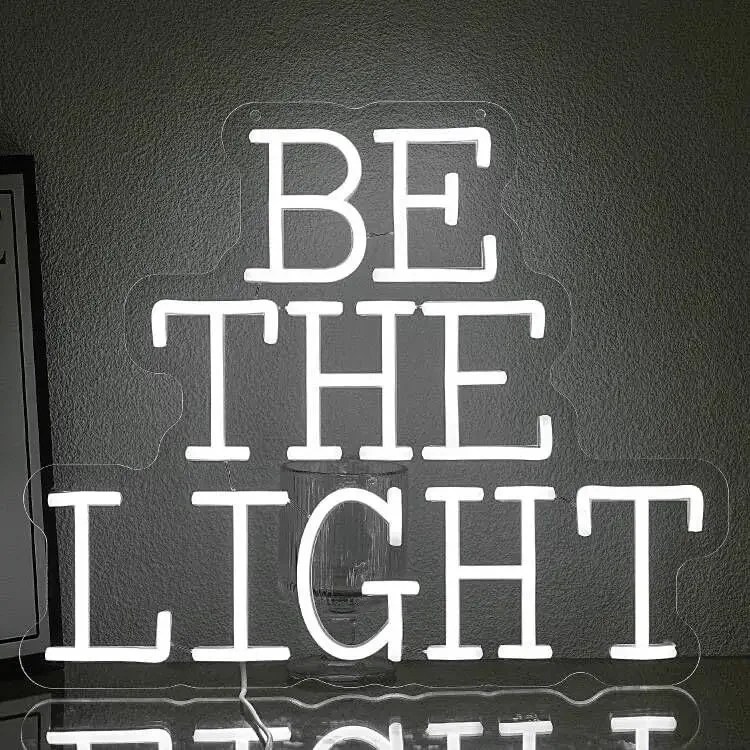 

Be The Light Neon Sign USB Dimmable LED Christian Jesus Neon Light for Bedroom Easter Day Christian Religious Church Decor