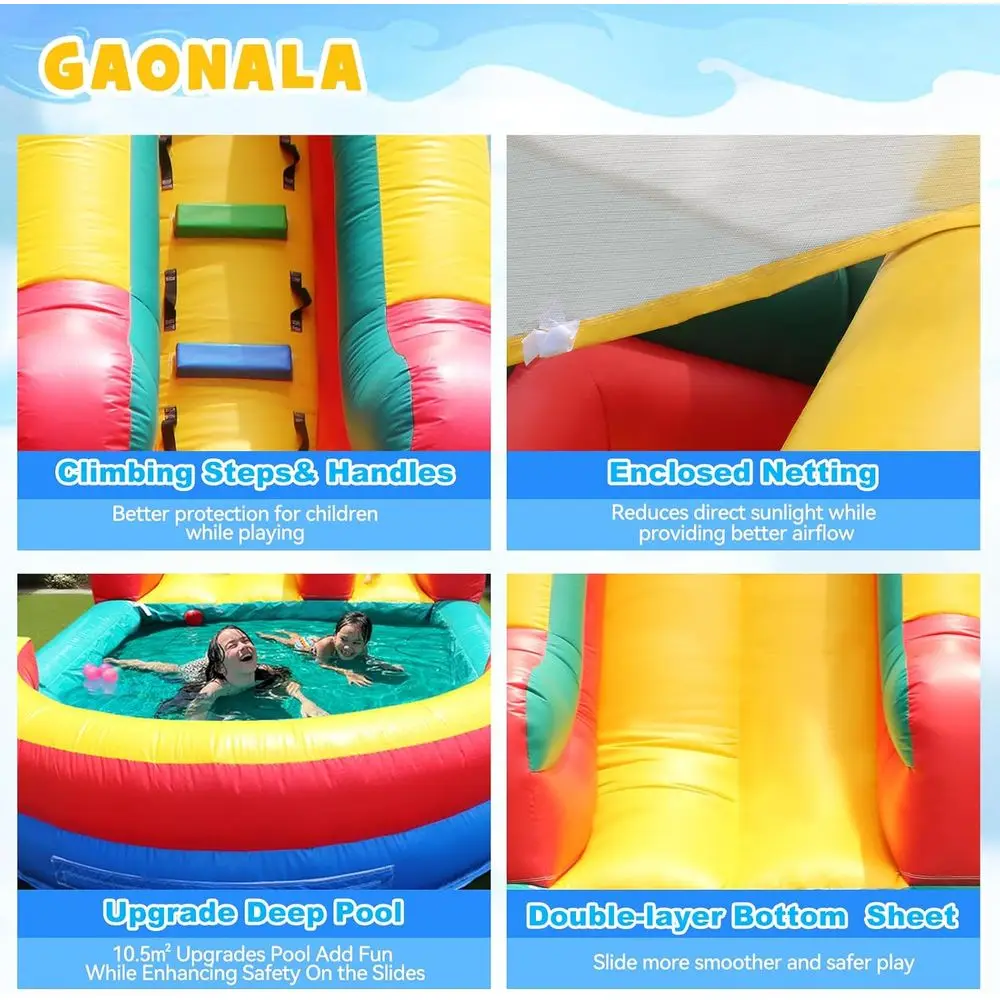 Scivolo d'acqua di grado commerciale Iatable 21x12x9FT con piscina e soffiatore d'aria per adulti, casa di rimbalzo grande in PVC 100% premium con scivolo