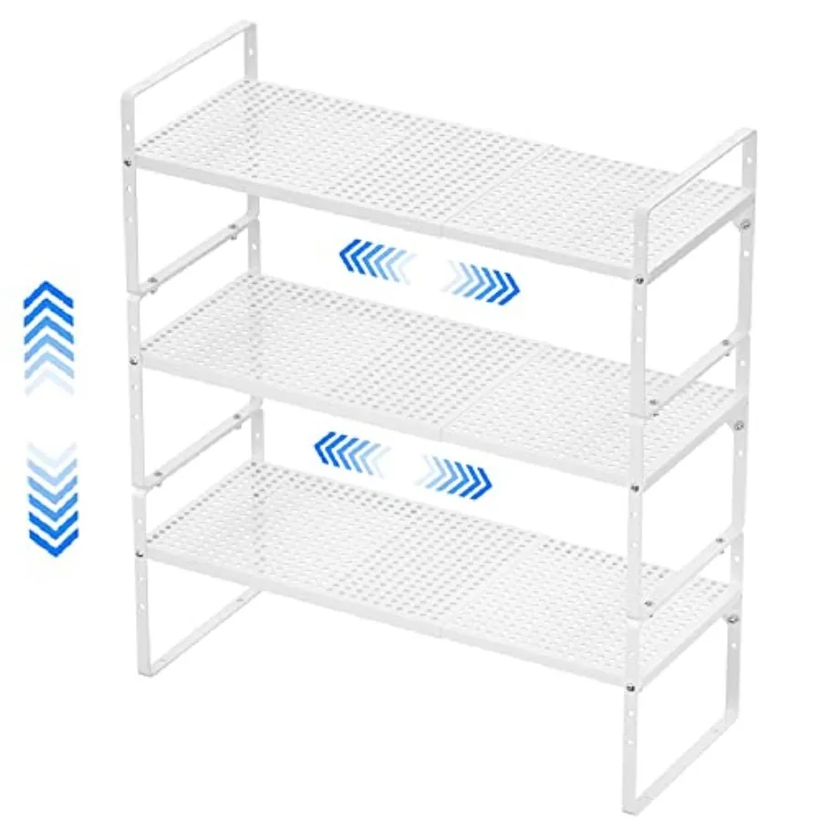 

Expandable Cabinet Shelf Rack, Large Kitchen Cupboard Organizer Stackable Cabinet Pantry Shelf, Organization and Storage for Ki