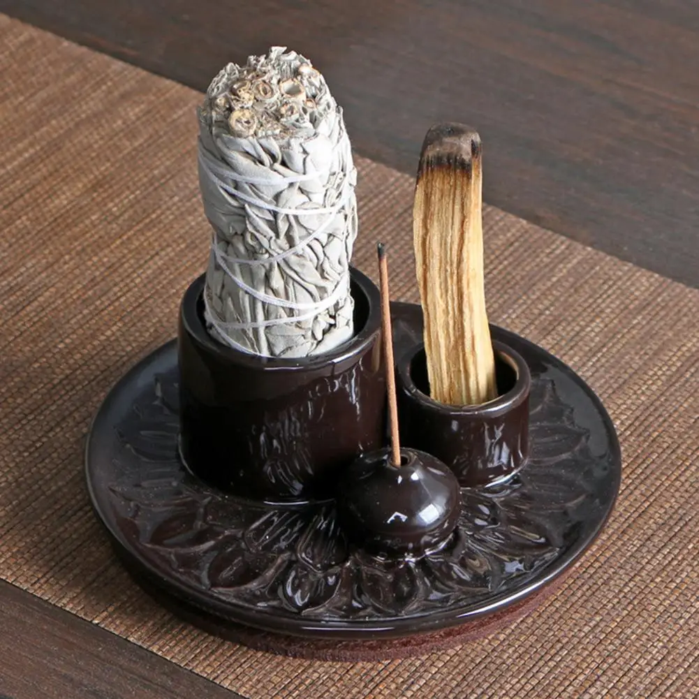 

Ceramics Candle Holder Modern Palo Santo Incense Stick Burner Ash Catcher Meditation Yoga Room Incense Burner Home Decoration