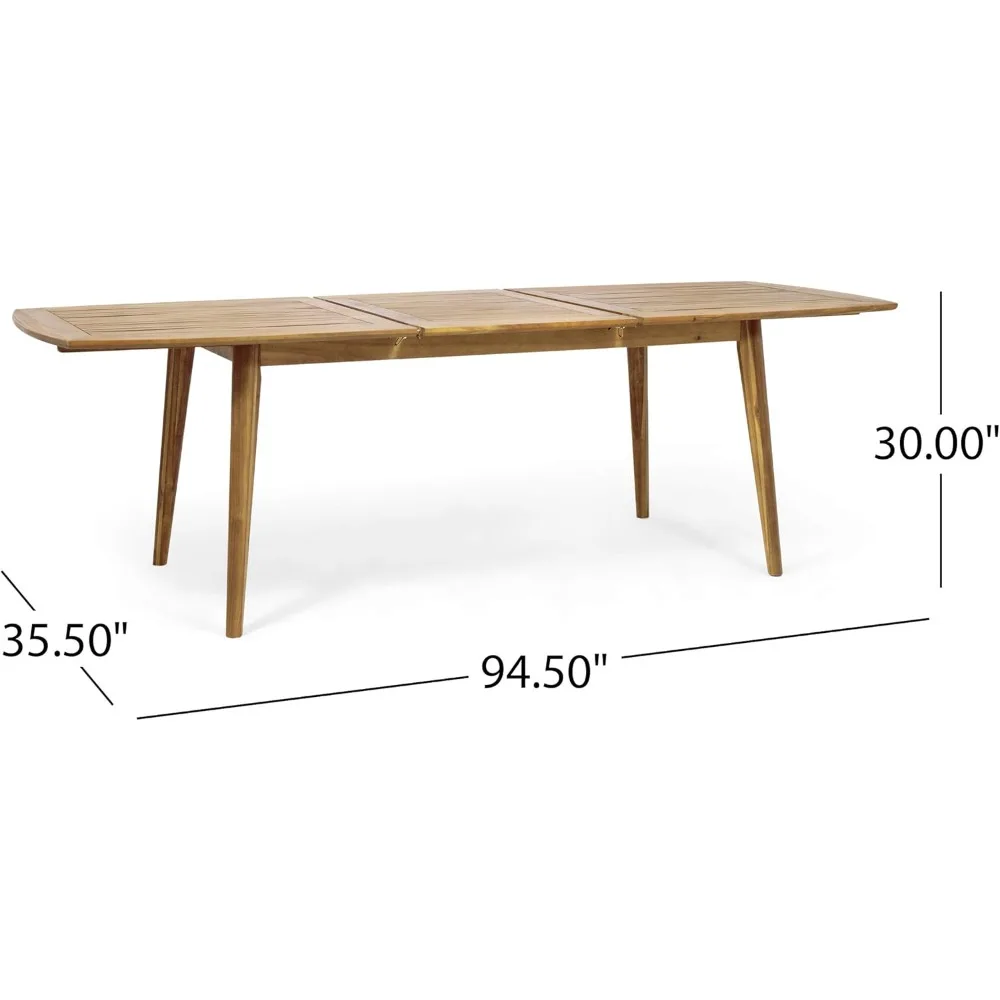 Outdoor Acacia Wood Expandable Dining Table, Teak