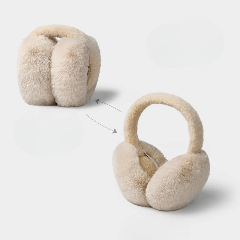Solid Color Soft Plush Earmuffs Fashion Portable Earmuffs Outdoor Cold Ear Protection Women Men Faux Fur Ear-Muffs Earflaps