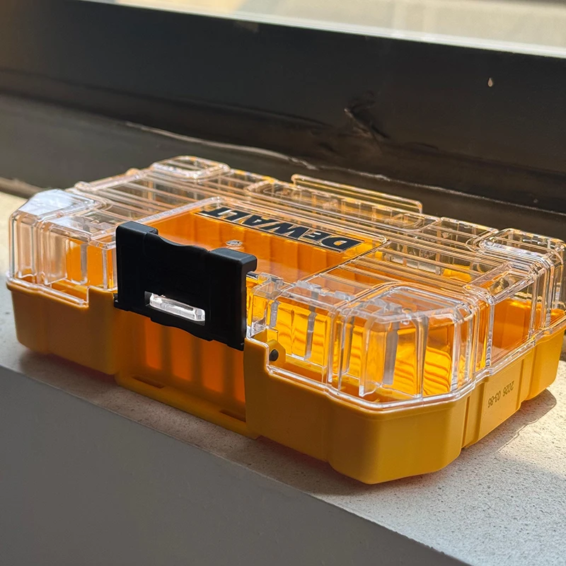 DEWALT Medium Tough Case+ Tool Box Clear Lid Impact Resistant Portable Screwdriver Bit Organizer Drill Bit Storage Case view 4