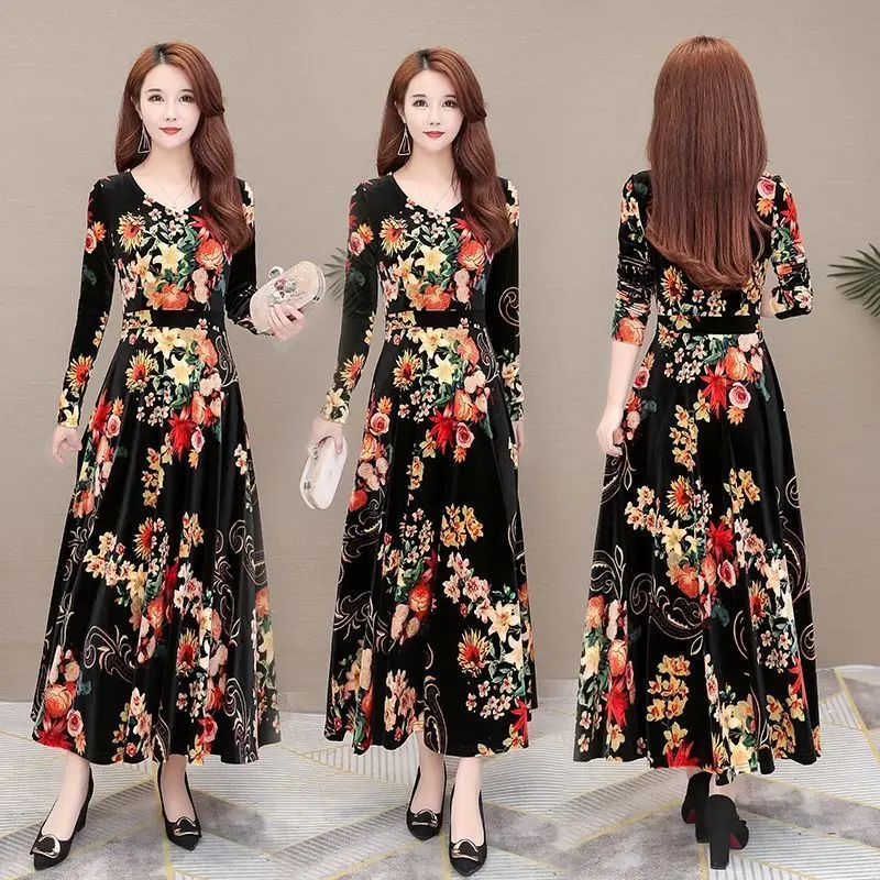 

Бархатная женская юбка-миди для похудения на осень-зиму, модная юбка-миди больших размеров, длинная свековая круглая Ne Dr