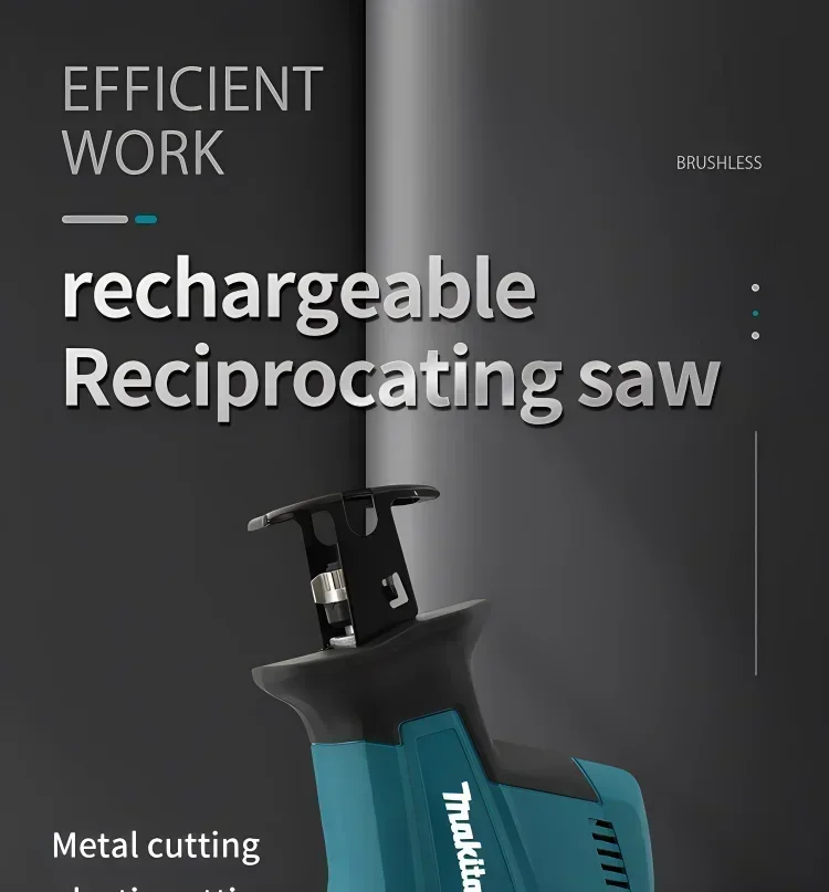 2026 Makita 18V Akku-Säbelsäge Bürstenlos Wiederaufladbar Holz- und Metallschneidesäge Tragbares Elektrowerkzeug – Detail 3