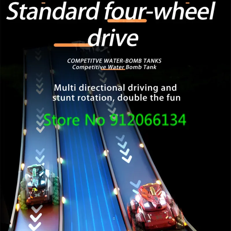 Smart Watch Handgeste Dual Fernbedienung Tanks Auto 2,4 G LED-Beleuchtung seitliches Drift 360 °   Rotation Stunt RC Tank Car Jungenspielzeug