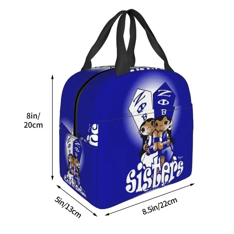مخصص زيتا فاي بيتا شقيقة الحب حقيبة الغداء المرأة الدافئة برودة معزول صناديق الغداء للأطفال أطفال المدارس #3
