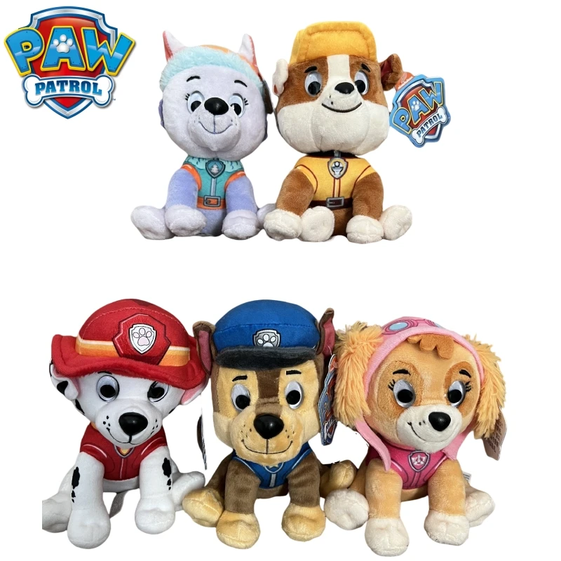 Original Hot Selling Paw Patrol 7pcs Vehicle Car Ryder Tracker Everest Chase Rex Skye Rocky Marshall Zuma Action Plush Doll Gift