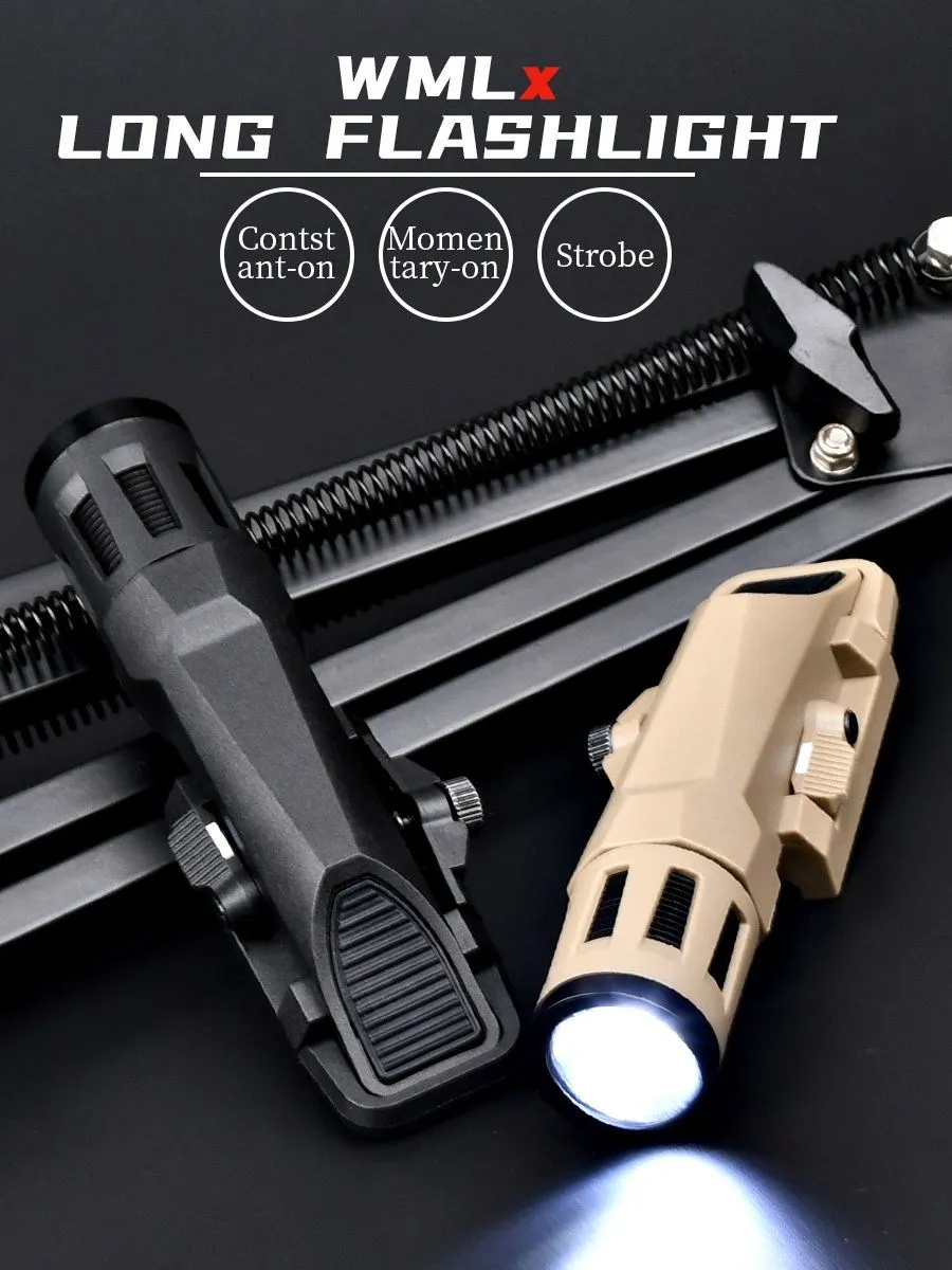 Airsoft Tactical Weapon Gun Pistol Flashlight WML X WMLX for 20mm Rail AR15 Rifle Weapons Scout Light Strobe White LED Lights