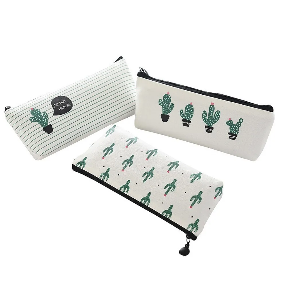 قماش قماش الصبار مقلمة مدرسة لطيف القلم الجدة القرطاسية مكتب تلوين قلم رصاص صندوق القلم حقيبة Kawaii اللوازم المدرسية