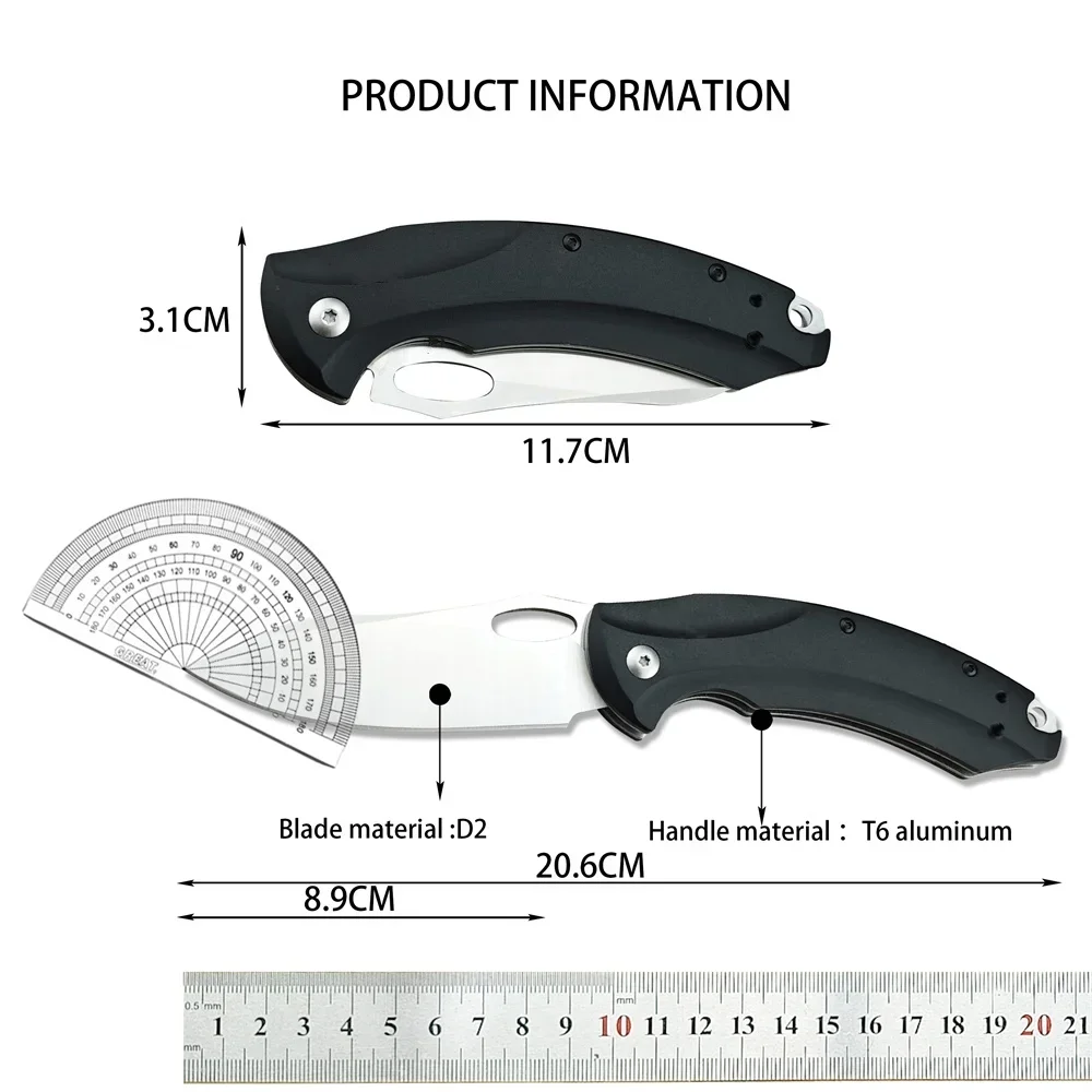 BM 818 Folding Knife D2 Blade T6 Aluminum Handle Pocket Knife Outdoor EDC Camping Hiking Hunting Cutting Survival Tool