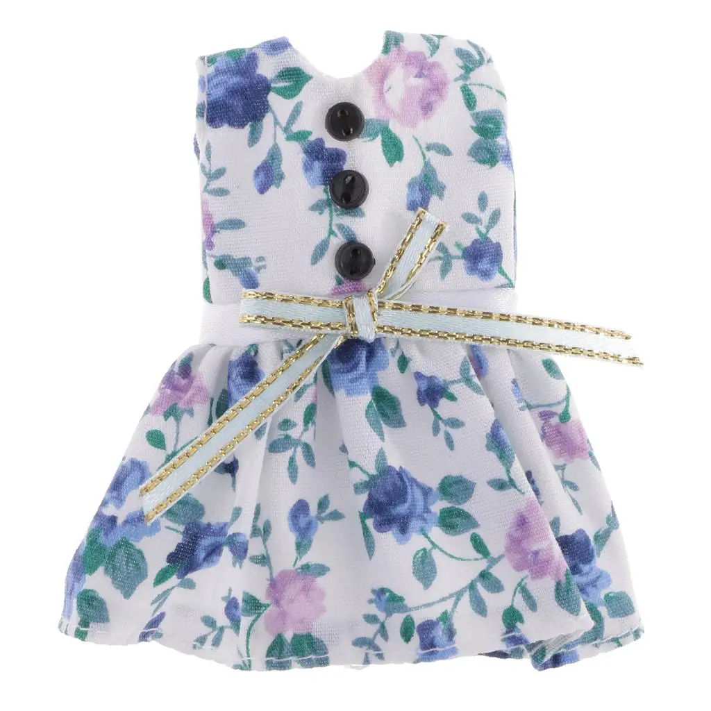 

Adorable Handmade Floral Sleeveless Dress for 20cm Height Middle Dolls Accessories