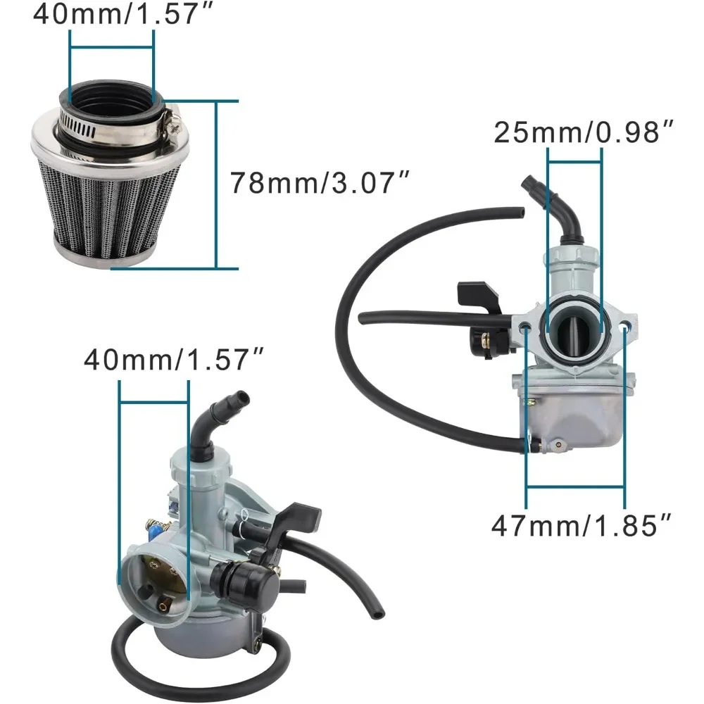 Brand New PZ25 25mm Carburetor 35mm Air Filter Cable Cke Replacement for 125cc 140cc Mini Quad ATV Motorcycle Scooter