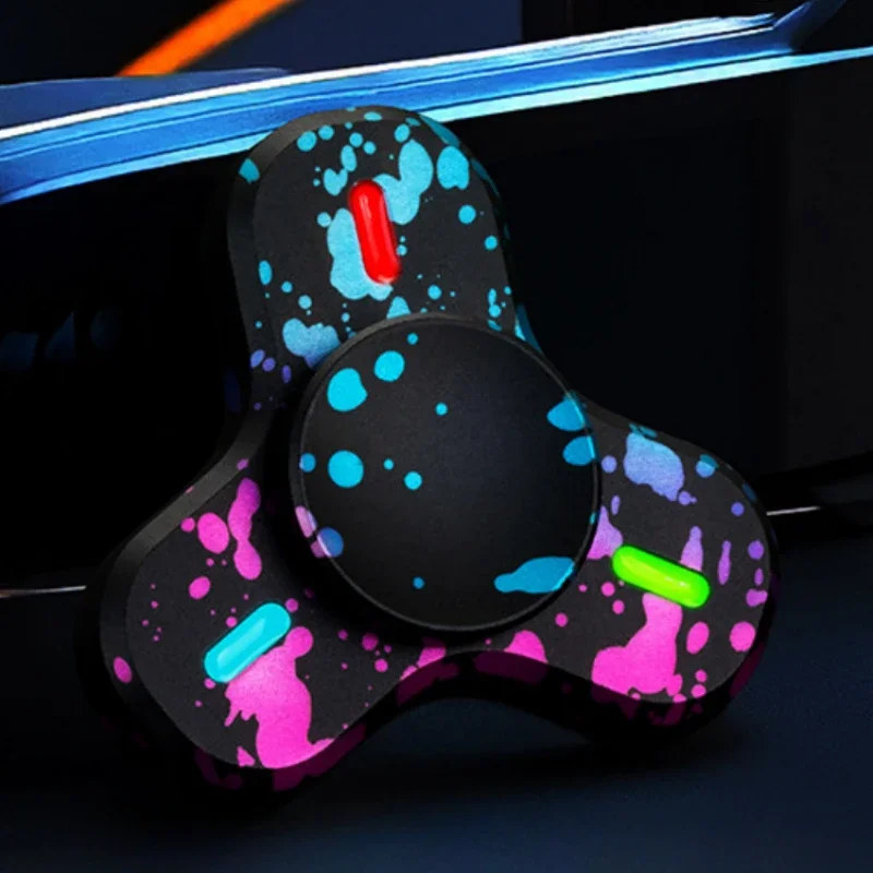 Mini Mano Fidget Spinner Luminoso Trottola Punta Giroscopio EDC Lega Alleviare Lo Stress Riducendo Giocattoli Antistress Alleviare L'ansia