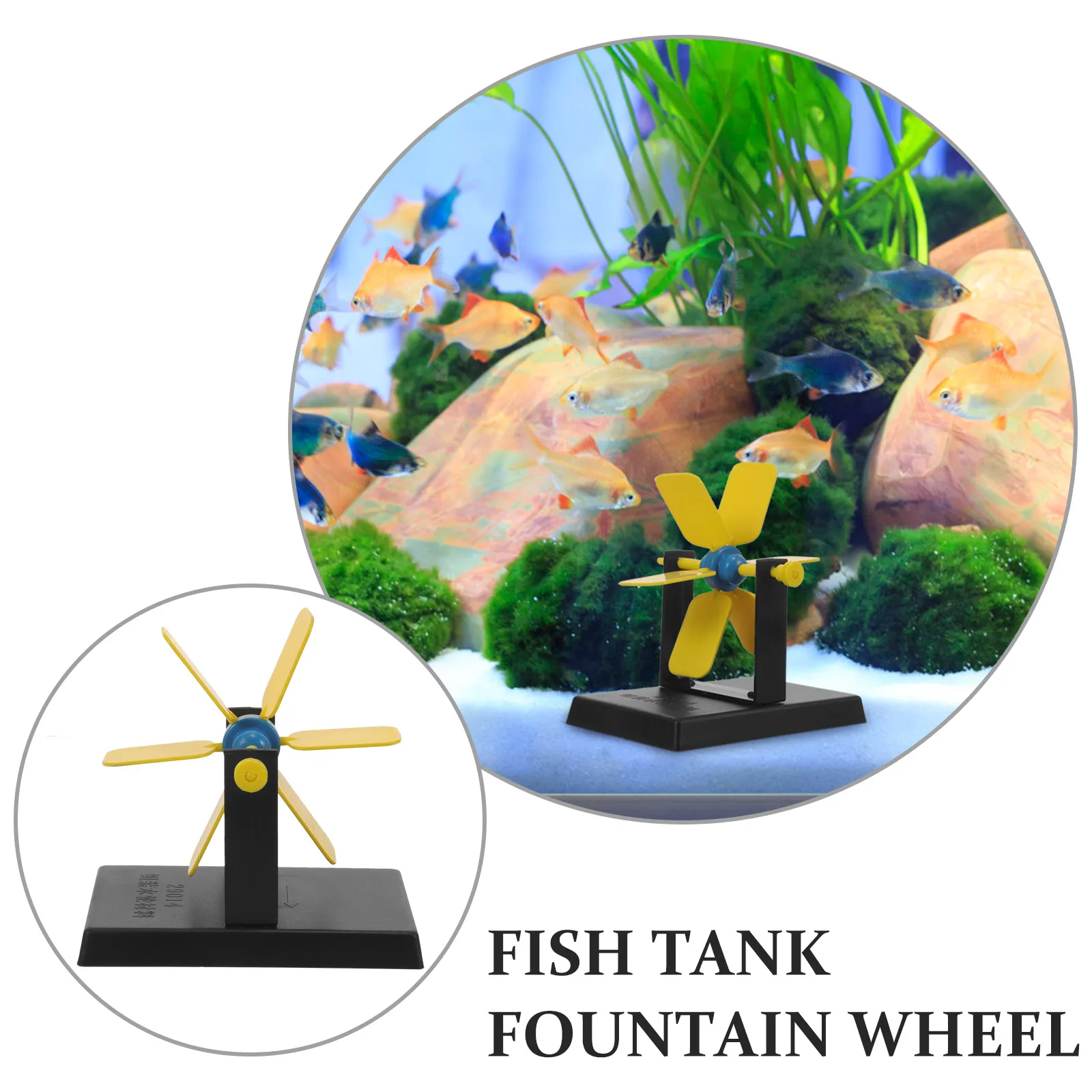 

Feng Shui Wheel Ornament Indoor Small Water Pressure Washer Fish Tank Waterfall Decor Aquarium Garden DIY Mini Simulation Model