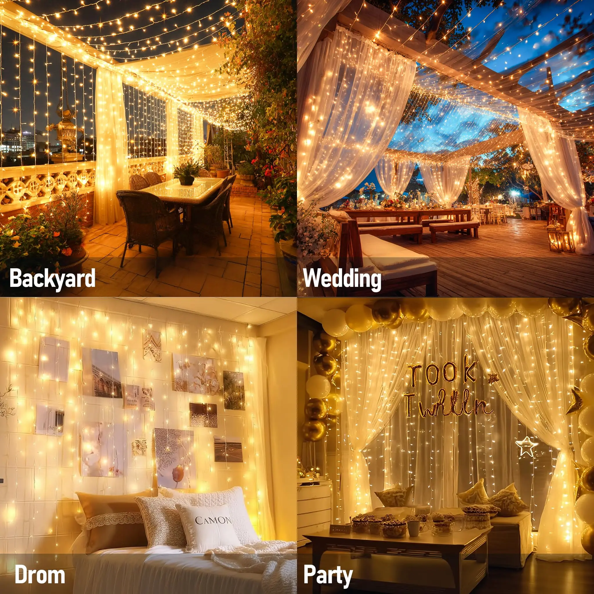 Dazzle Bright 300 LED Curtain - Outdoor Lighting Wedding Decor review and price