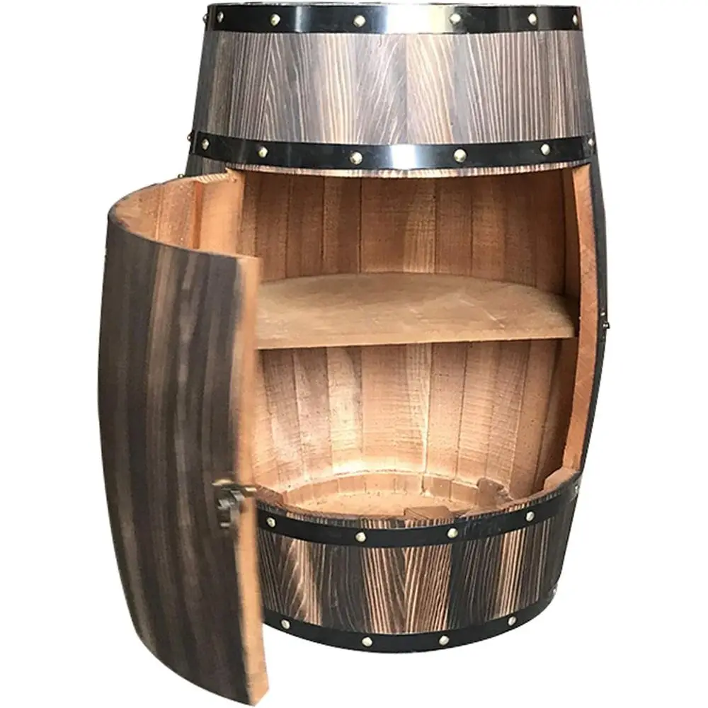 

Винный шкаф из натурального дуба с замком — элегантный дисплей в виде бочки для декора погреба