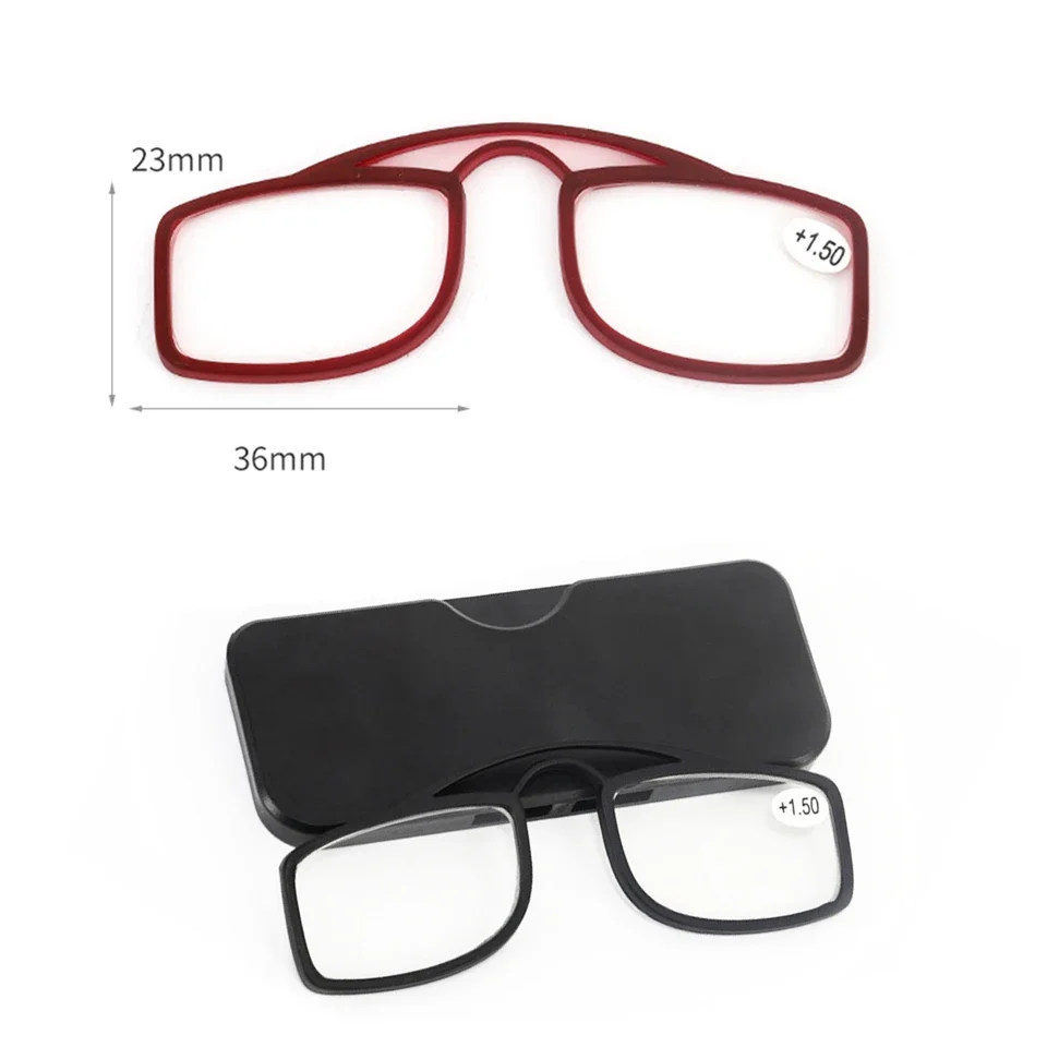 IENJOY Mini Reading Glasses Canbe Stick On Phone Clip Nose Reading Glasses Portable Presbyopic Glasses With Case 1.0 2.0 3.0
