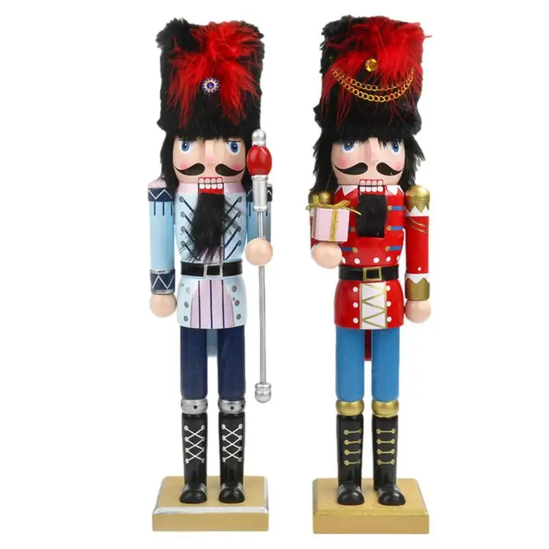 Merry Christmas Decoration Kids Nutcracker Soldier Doll Wooden Pendants New Year Decor Ornaments for Holiday Party  Tabletop