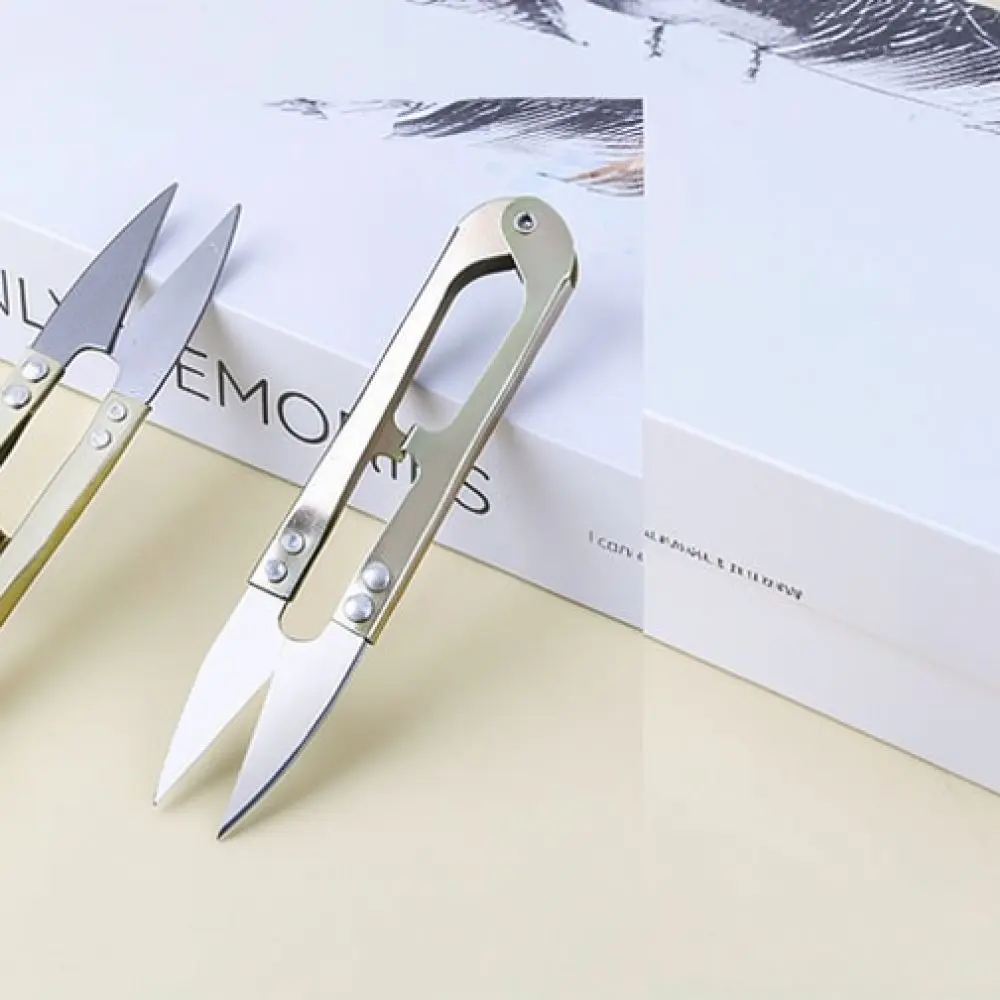 Handy U Shape Scissors Portable Thread Snips Ergonomic Plastic Handle Sewing Embroidery Tool For DIY Craft Projects