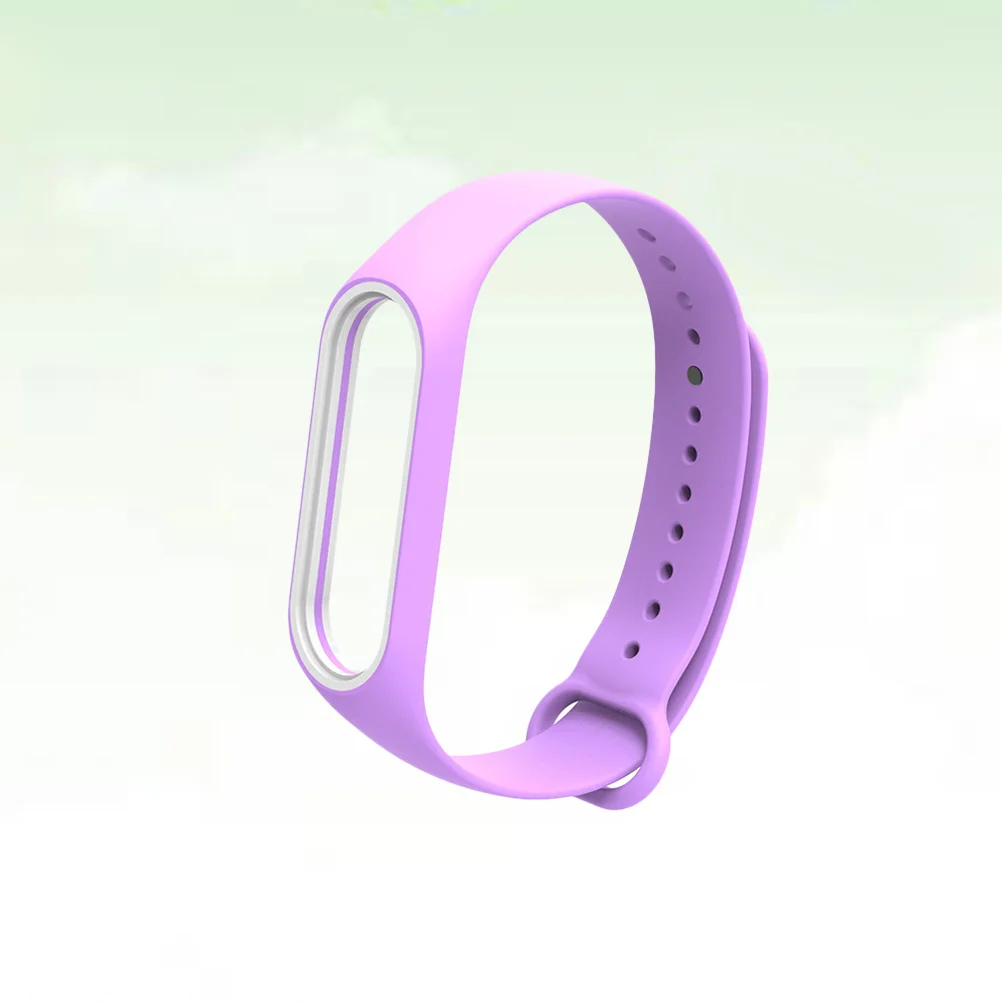 패션 실리콘 교체 밴드 퍼플 No 4 for 3 조정 가능한 내구성 방수 피트니스 손목 밴드 액세서리