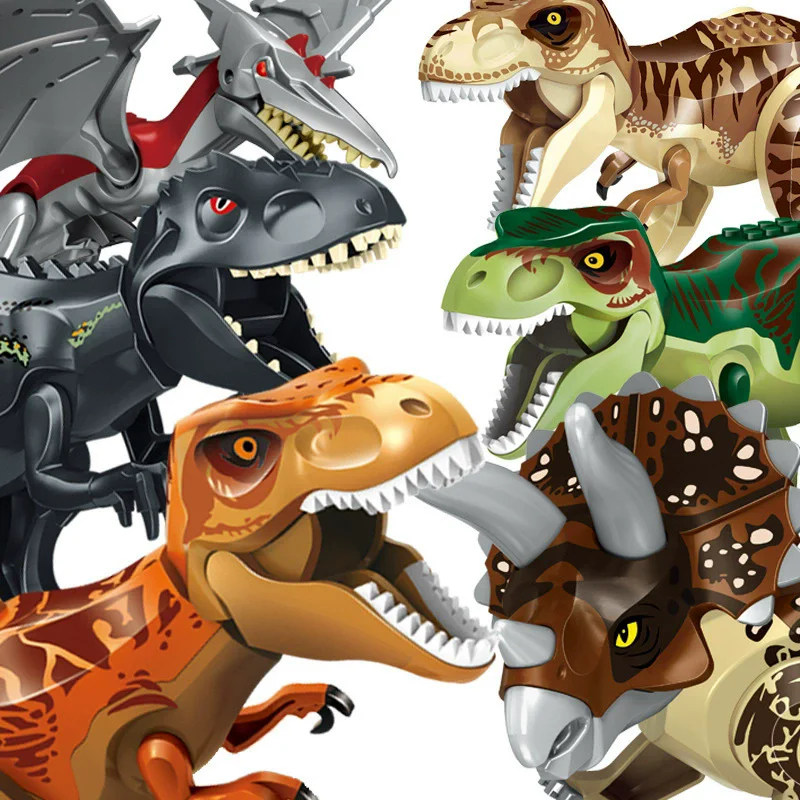Simulierte Dinosaurier-Welt Velociraptor Raptor Bausteine Tyrannosaurus zum Zusammenbauen – Detail 1