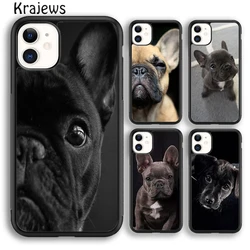 Krajews Black French Bulldog Dog Phone Case Cover For iPhone 16 15 14 plus XS XR 11 12 mini pro max coque Shell Fundas