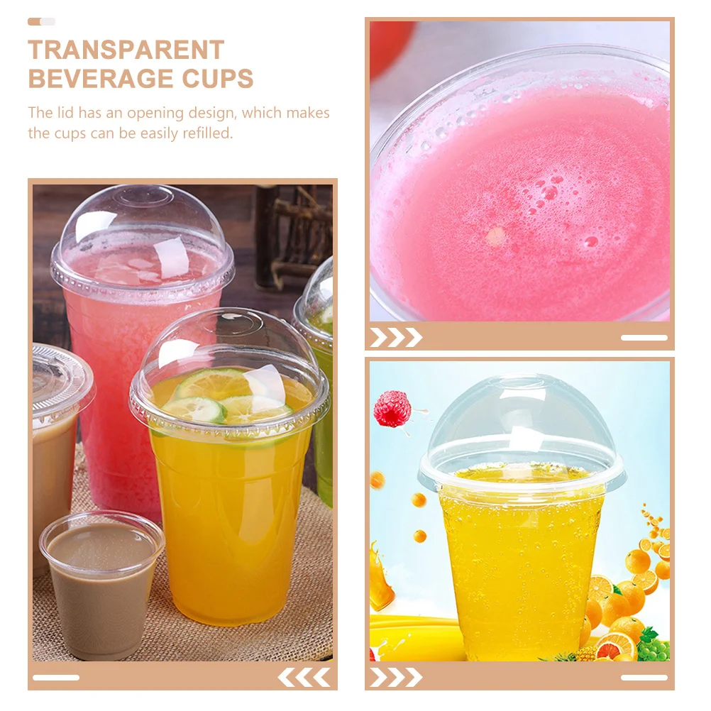 Drink Juice Cup Multi-function Cups Transparent Beverage Lemonade Package Bubble Tea Plastic Packing Lid Design Portable