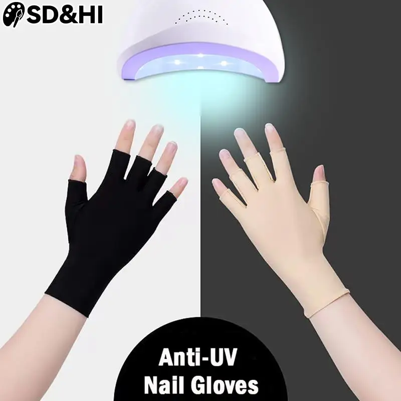 2pcs Nail Art Glove UV Protection Glove Anti UV Radiation Protection Gloves Protecter For Nail Art Gel UV LED Lamp Tools Anti UV