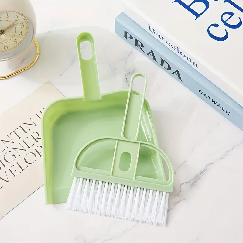 Mini desktop dustpan and brush set - used for household cleaning - sweeping shovel small broom for living room, bedroom, kitchen