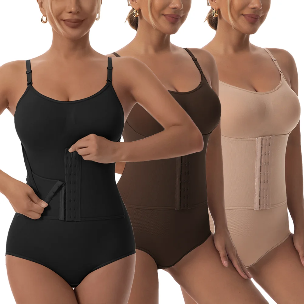 Shapewear Bodysuit Firm - Women Button-Down Belt Bodysuit Shapewear Tummy