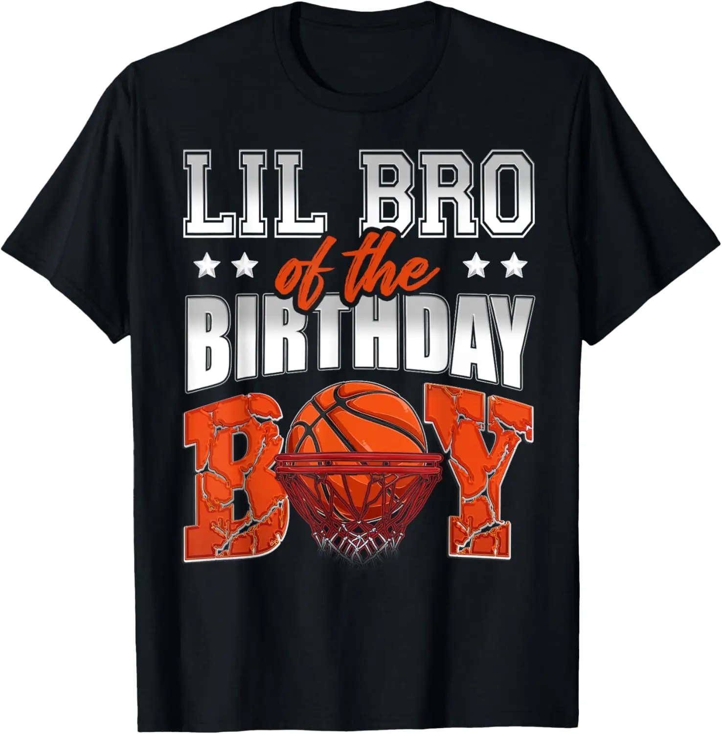 LIL BRO Of The Birthday Boy Basketball Family Baller Party T-Shirt