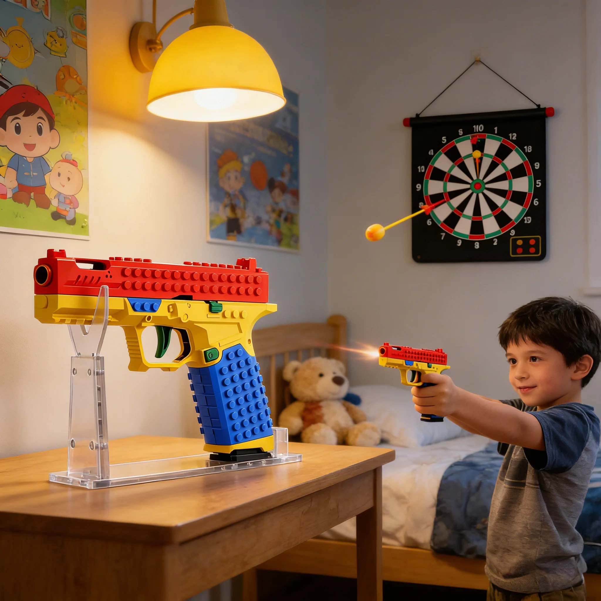 SIG17 Building Block Launcher - Empty Shell Ejection Soft Bullet Blaster, Blowback Model Toy, STEM Building Gift for Kids