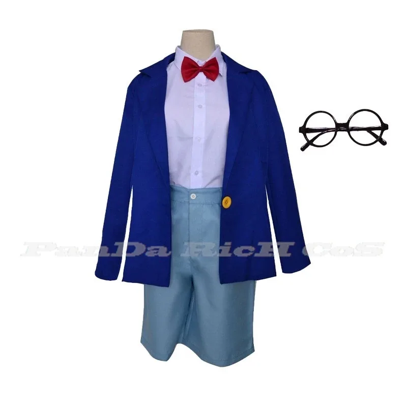 

Anime Detective Kids Adult Konan Cosplay Conan Edogawa Case Closed Costume School Uniform Boys Hallowen Party Suit6;d'3,h'7.b;