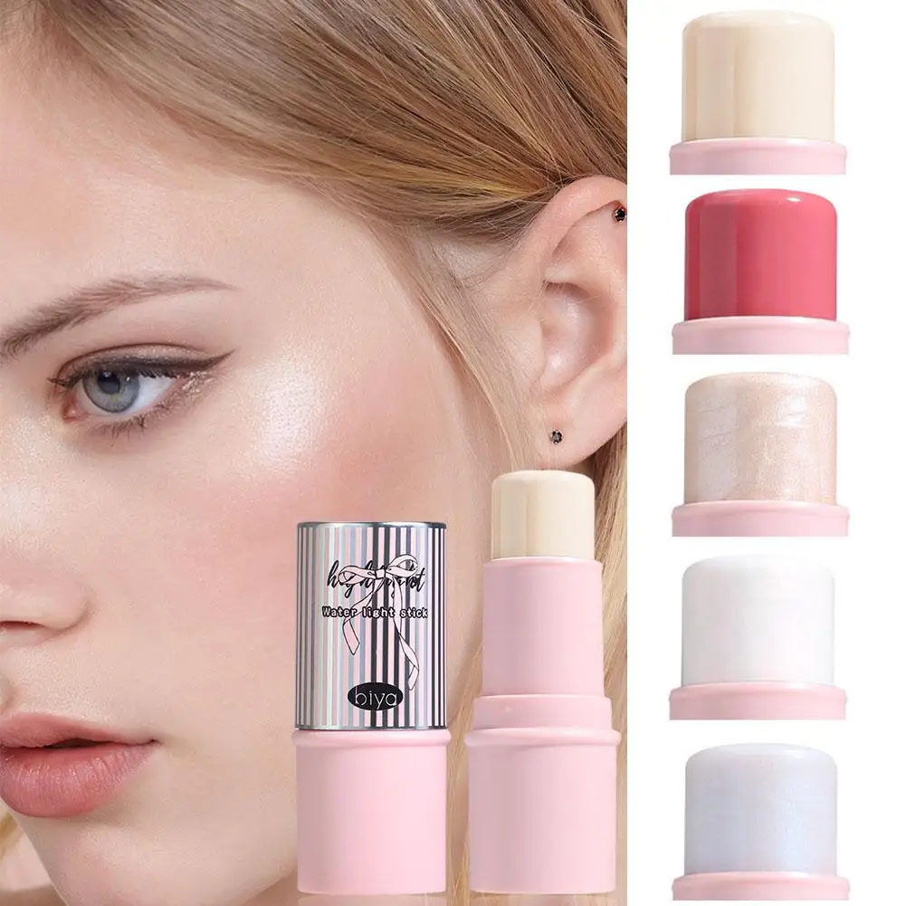 Water Light Shimmer Highlighter Blush Stick Waterproof Face Cosmetics Face Brighten Contour Rouge Contouring La P5o3