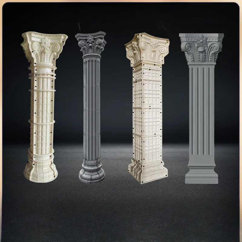 

Европейская форма для строительной колонны для виллы, литая цементная римская колонна, утолщенная пластиковая форма для строительной площадки
